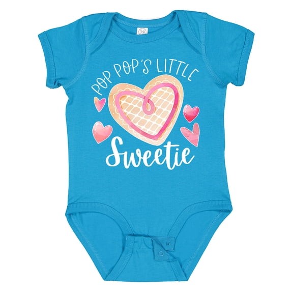 Inktastic Pop Pop's Little Sweetie with Pink Heart Cookie Boys or Girls Baby Bodysuit