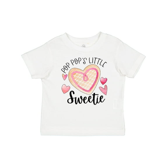 Inktastic Pop Pop's Little Sweetie with Pink Heart Cookie Boys or Girls Baby T-Shirt