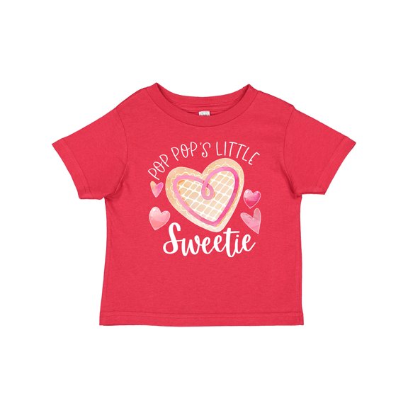 Inktastic Pop Pop's Little Sweetie with Pink Heart Cookie Boys or Girls Baby T-Shirt