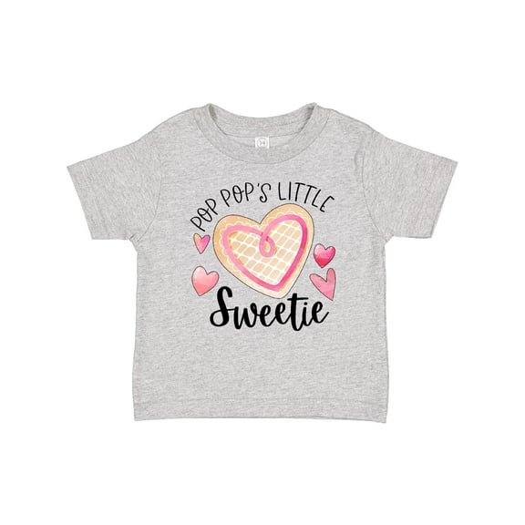 Inktastic Pop Pop's Little Sweetie with Pink Heart Cookie Boys or Girls Baby T-Shirt