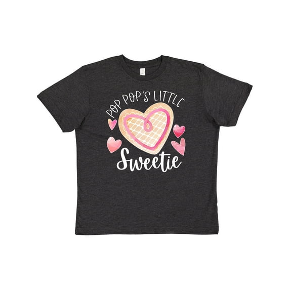 Inktastic Pop Pop's Little Sweetie with Pink Heart Cookie Youth T-Shirt