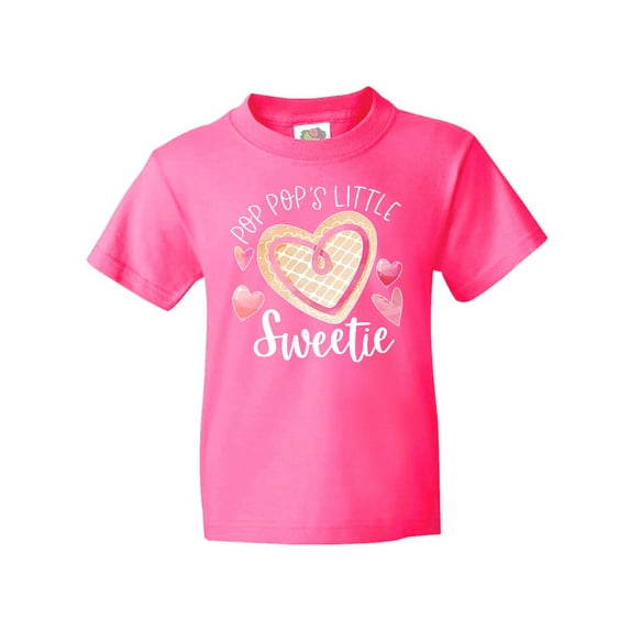 Inktastic Pop Pop's Little Sweetie with Pink Heart Cookie Youth T-Shirt