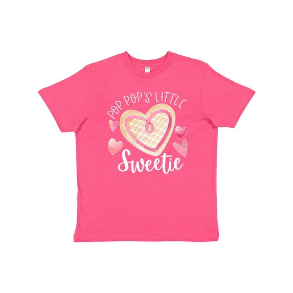 Inktastic Pop Pop's Little Sweetie with Pink Heart Cookie Youth T-Shirt