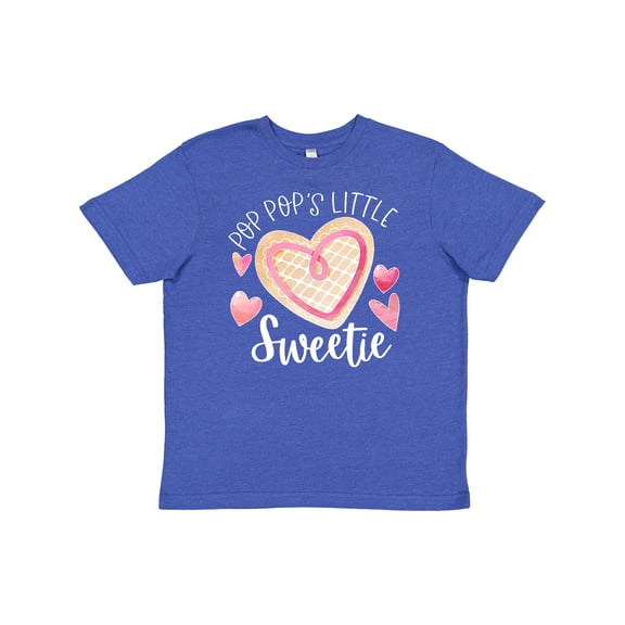 Inktastic Pop Pop's Little Sweetie with Pink Heart Cookie Youth T-Shirt