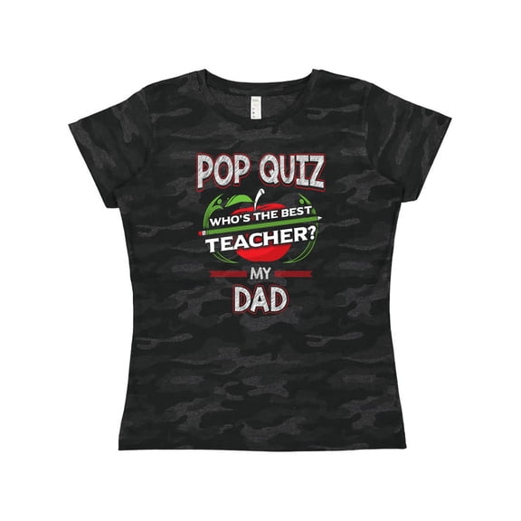 Inktastic Pop Quiz Dad Best Teacher Women's T-Shirt