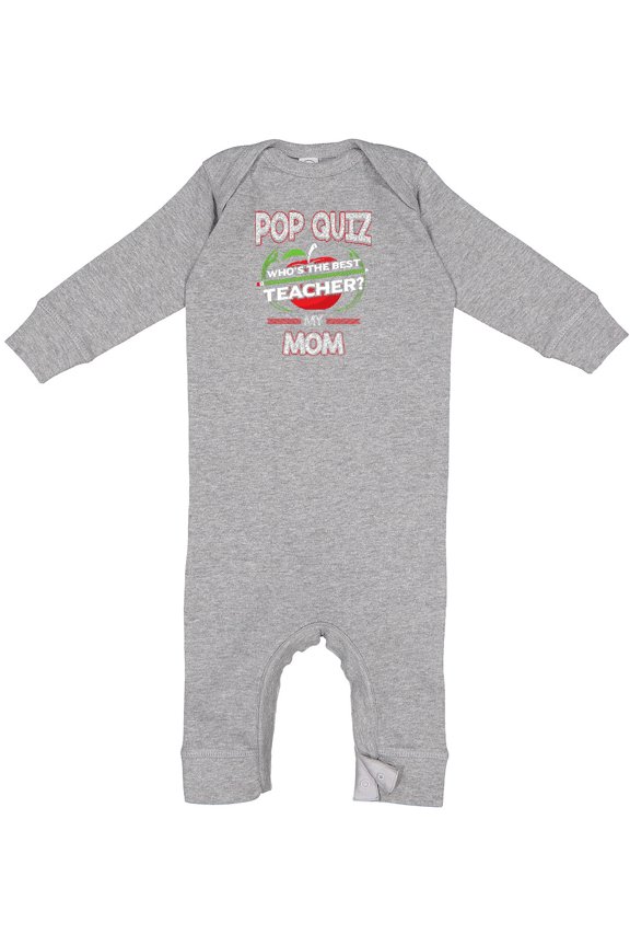 Pop Quiz Mom Best Teacher Baby Romper Coveralls