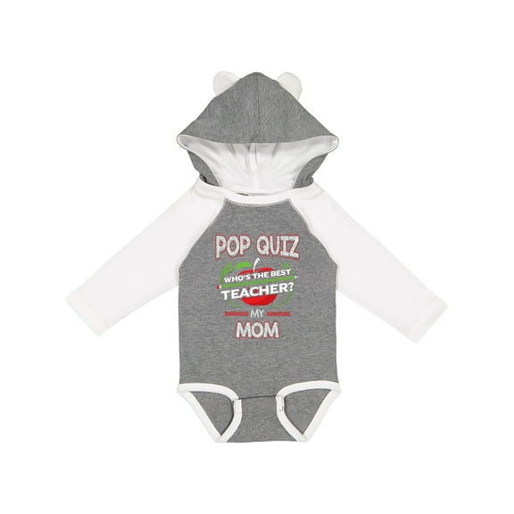 Inktastic Pop Quiz Mom Best Teacher Boys or Girls Long Sleeve Baby Bodysuit