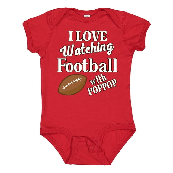Inktastic Poppop Football Watching Grandson Boys or Girls Baby Bodysuit