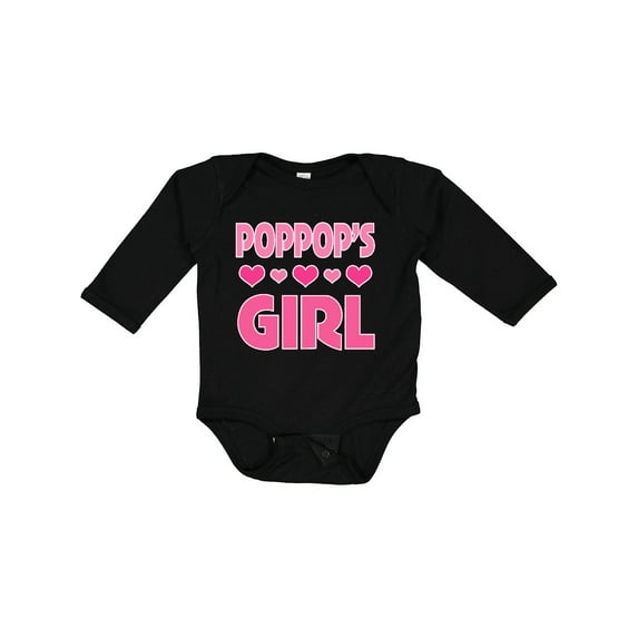 Inktastic Poppop Girl Granddaughter Girls Long Sleeve Baby Bodysuit