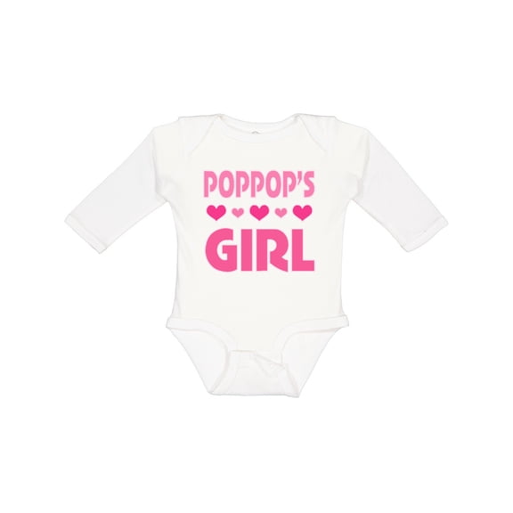 Inktastic Poppop Girl Granddaughter Girls Long Sleeve Baby Bodysuit