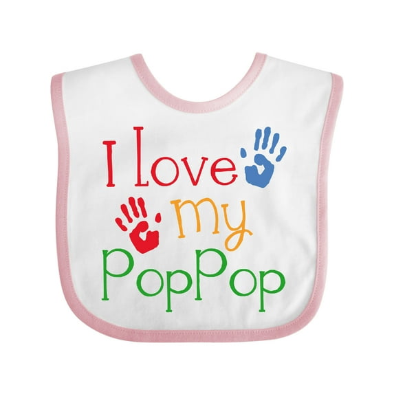 Inktastic Poppop Grandkids Handprints Boys or Girls Baby Bib