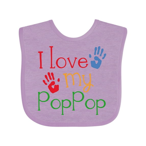 Inktastic Poppop Grandkids Handprints Boys or Girls Baby Bib