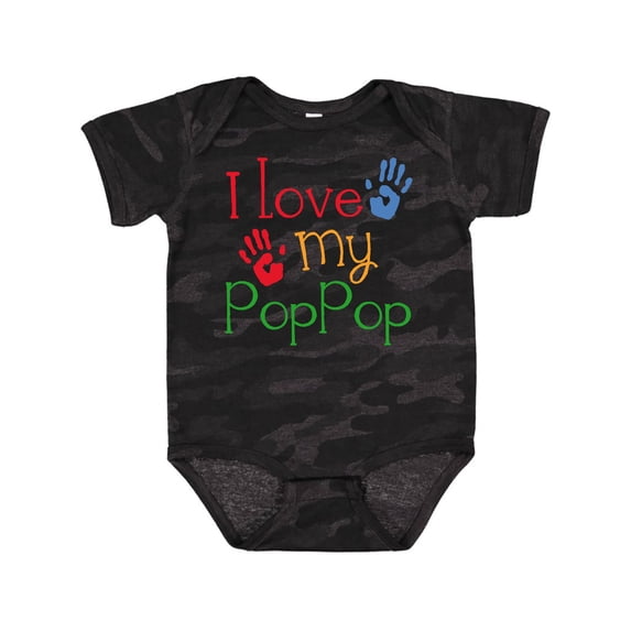 Inktastic Poppop Grandkids Handprints Boys or Girls Baby Bodysuit