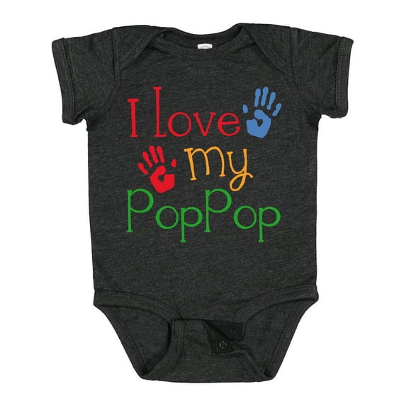 Inktastic Poppop Grandkids Handprints Boys or Girls Baby Bodysuit