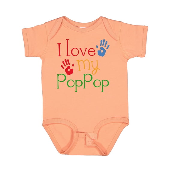 Inktastic Poppop Grandkids Handprints Boys or Girls Baby Bodysuit