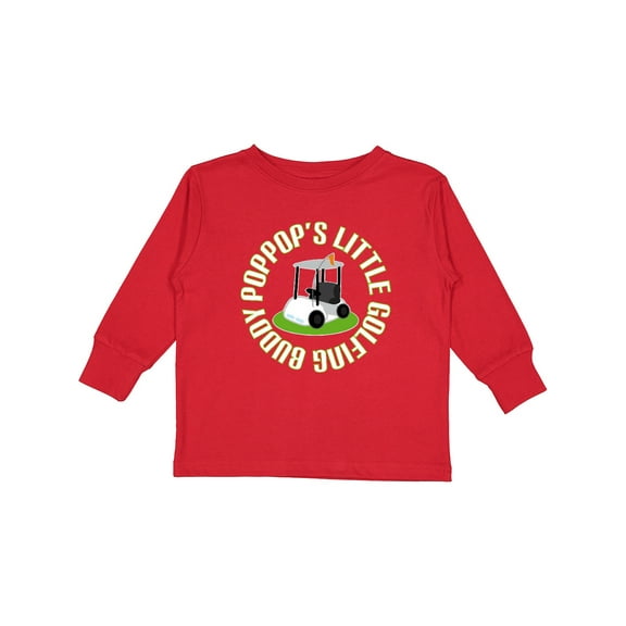 Inktastic PopPop Little Golf Buddy Boys Long Sleeve Toddler T-Shirt