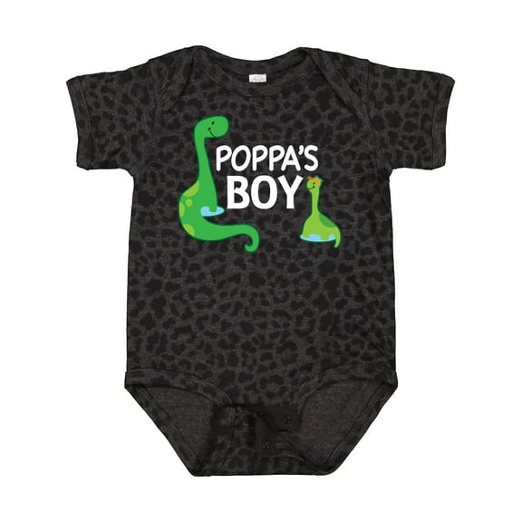 Inktastic Poppa's Boy Grandson Dinosaur Boys Baby Bodysuit