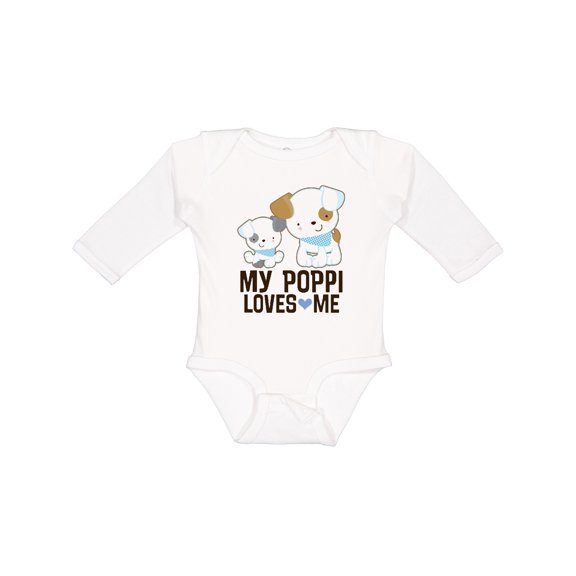 Inktastic Poppi Loves Me Boys Grandson Boys Long Sleeve Baby Bodysuit
