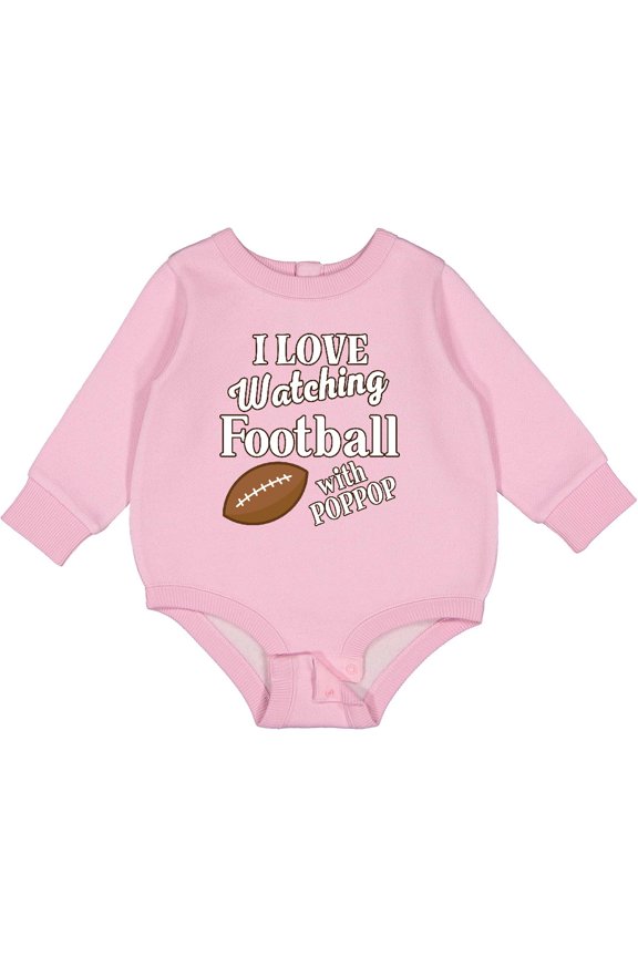 Poppop Football Watching Grandson Baby Fleece Bodysuit