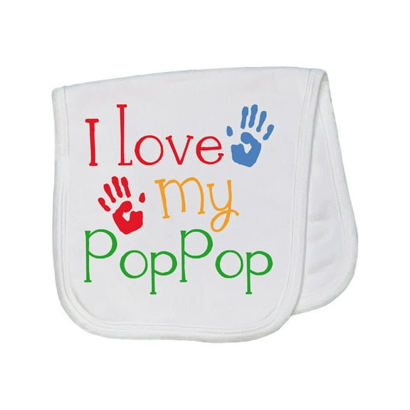 Inktastic Poppop Grandkids Handprints Baby Burp Cloth