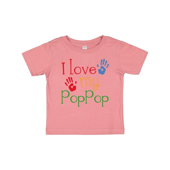 Inktastic Poppop Grandkids Handprints Boys or Girls Baby T-Shirt