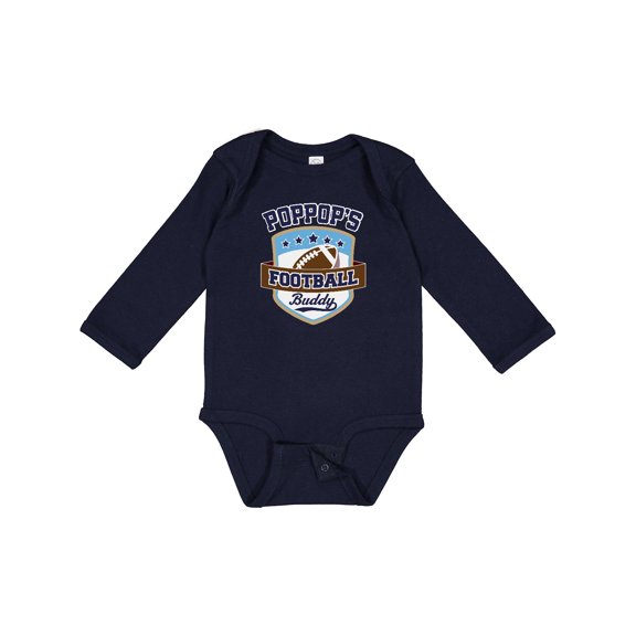 Inktastic Poppop Grandpa Football Buddy Boys or Girls Long Sleeve Baby Bodysuit