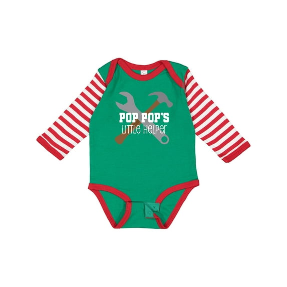 Inktastic Poppop Little Helper Boys Long Sleeve Baby Bodysuit