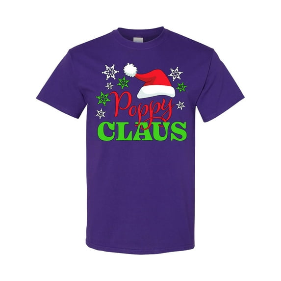 Inktastic Poppy Claus with Christmas Santa Hat and Snowflakes T-Shirt