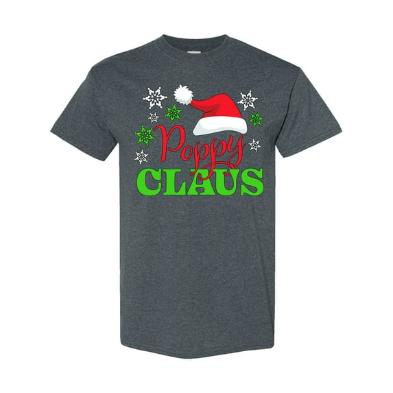 Inktastic Poppy Claus with Christmas Santa Hat and Snowflakes T-Shirt