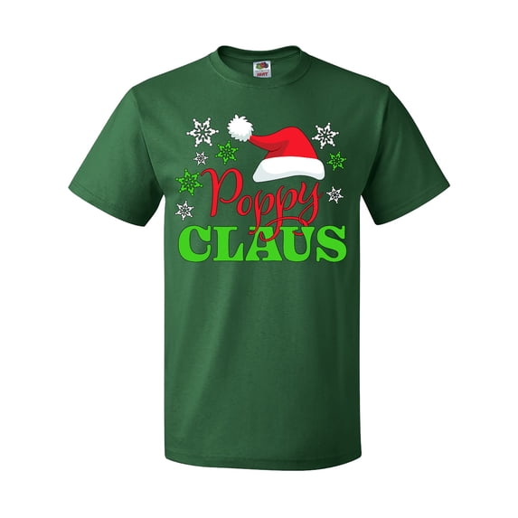 Inktastic Poppy Claus with Christmas Santa Hat and Snowflakes T-Shirt