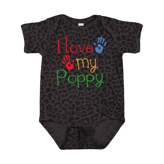 Inktastic Poppy Grandkids Handprints Boys or Girls Baby Bodysuit