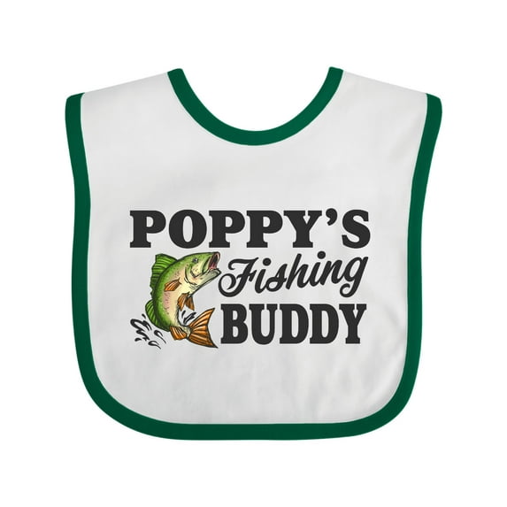 Inktastic Poppy's Fishing Buddy Boys Baby Bib