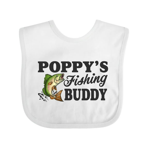 Inktastic Poppy's Fishing Buddy Boys Baby Bib