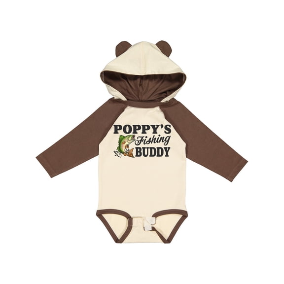 Inktastic Poppy's Fishing Buddy Boys Long Sleeve Baby Bodysuit