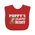 thumbnail image 1 of Inktastic Poppy's Fishing Buddy with White Text Boys Baby Bib, 1 of 4
