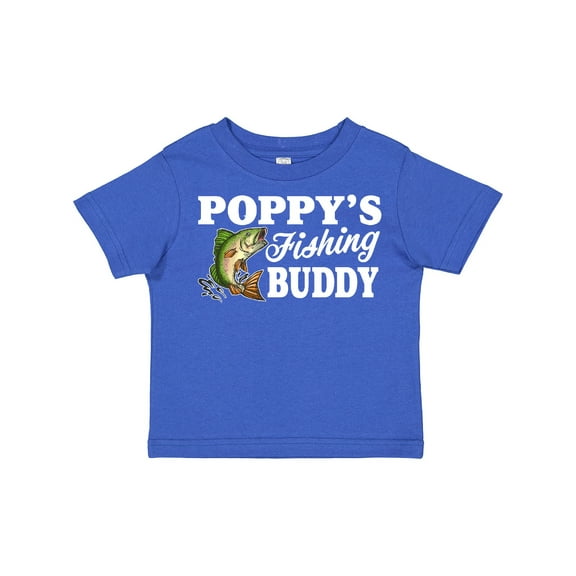 Inktastic Poppy's Fishing Buddy with White Text Boys Toddler T-Shirt