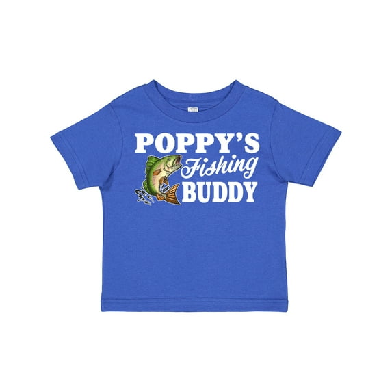 Inktastic Poppy's Fishing Buddy with White Text Boys Toddler T-Shirt