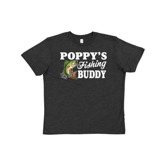 Inktastic Poppy's Fishing Buddy with White Text Youth T-Shirt