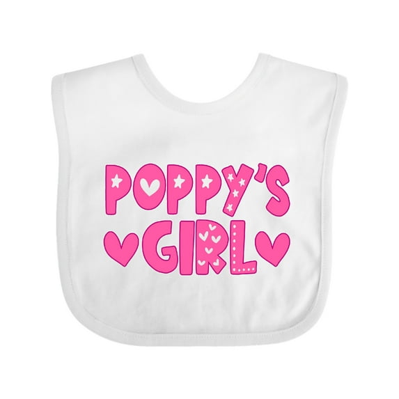 Inktastic Poppy's Girl Pink with Hearts Girls Baby Bib