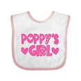 thumbnail image 1 of Inktastic Poppy's Girl Pink with Hearts Girls Baby Bib, 1 of 4