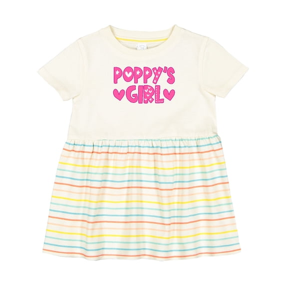 Inktastic Poppy's Girl Pink with Hearts Girls Baby Dress