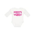 thumbnail image 1 of Inktastic Poppy's Girl Pink with Hearts Girls Long Sleeve Baby Bodysuit, 1 of 5