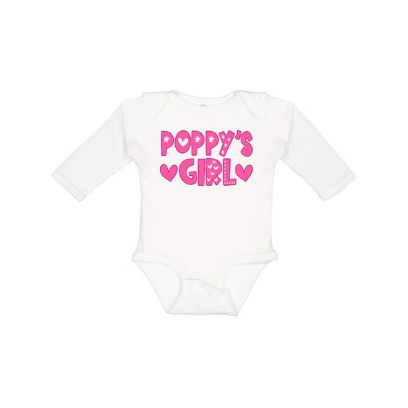 Inktastic Poppy's Girl Pink with Hearts Girls Long Sleeve Baby Bodysuit