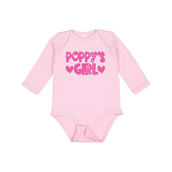 Inktastic Poppy's Girl Pink with Hearts Girls Long Sleeve Baby Bodysuit