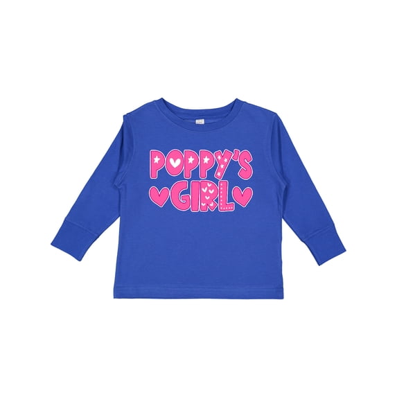 Inktastic Poppy's Girl Pink with Hearts Girls Long Sleeve Toddler T-Shirt