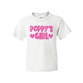thumbnail image 1 of Inktastic Poppy's Girl Pink with Hearts Youth T-Shirt, 1 of 5