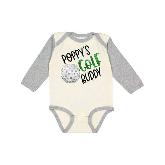 Inktastic Poppy's Golf Buddy with Golf Ball Boys or Girls Long Sleeve Baby Bodysuit