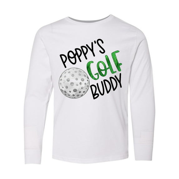 Inktastic Poppy's Golf Buddy with Golf Ball Long Sleeve Youth T-Shirt