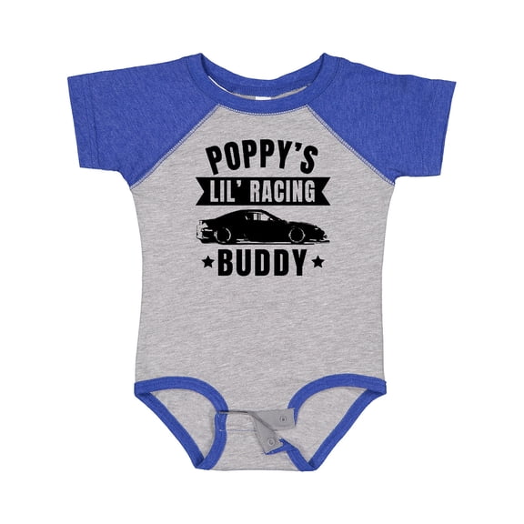 Inktastic Poppy's Lil' Racing Buddy with Car Silhouette Boys or Girls Baby Bodysuit