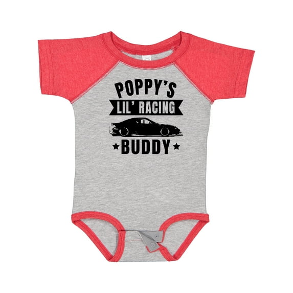 Inktastic Poppy's Lil' Racing Buddy with Car Silhouette Boys or Girls Baby Bodysuit